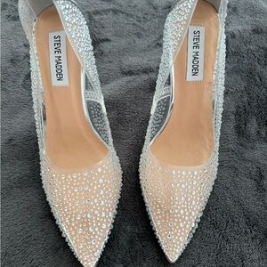 Steve Madden Silver Embellished Women's Shoes
